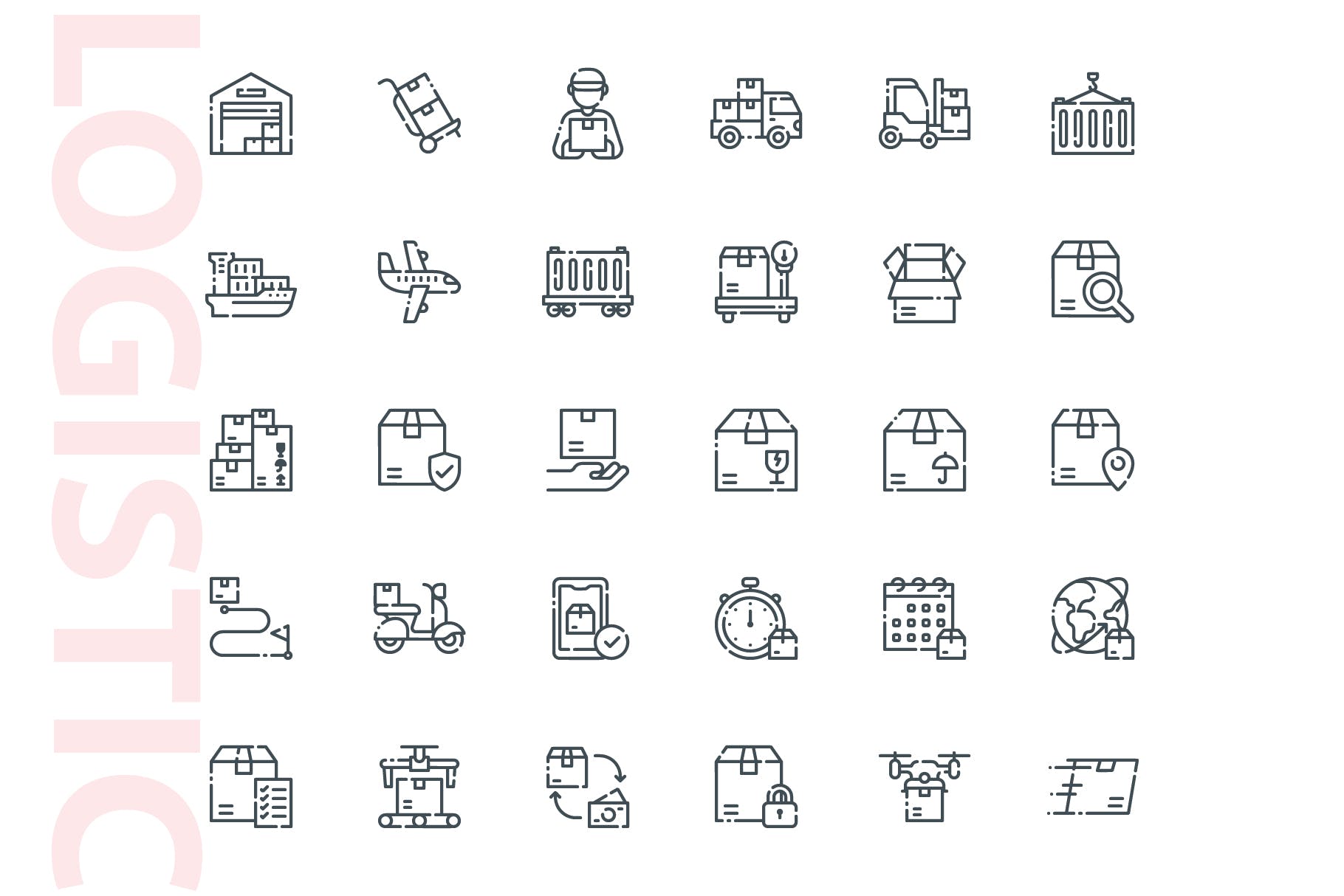 30枚物流运输矢量线性素材库精选图标 Logistic Lineart插图(3)