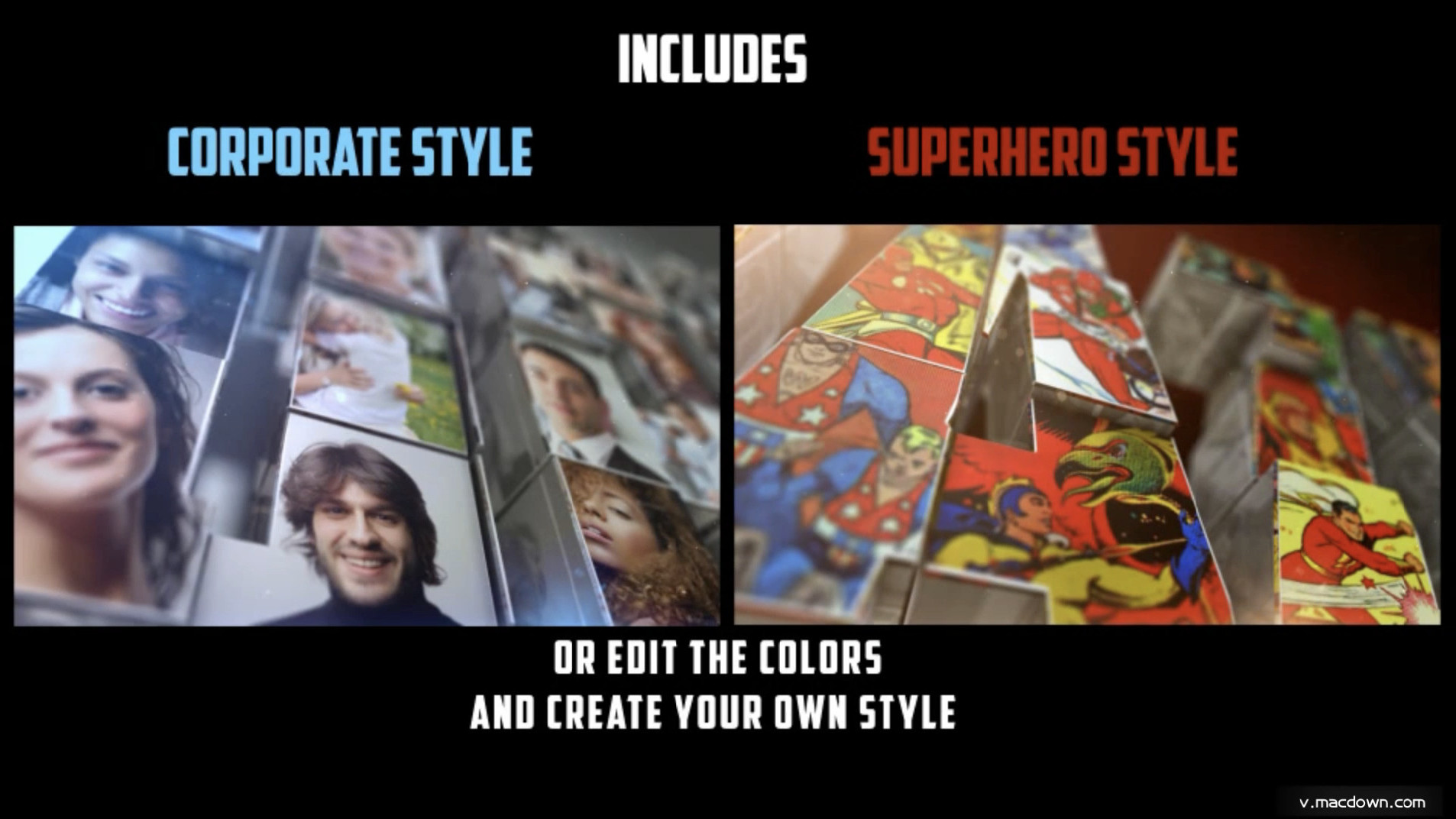 马赛克logo标志ae模板