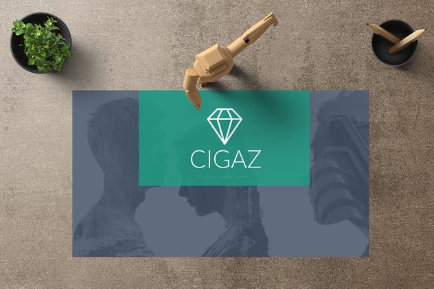 平面模特个人作品展示PPT幻灯片模板 CIGAZ Powerpoint Template插图(3)