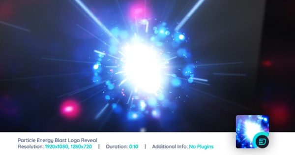 能量爆炸粒子特效Logo演示素材库精选AE模板 Particle Energy Blast Logo Reveal