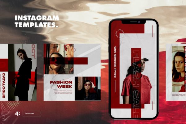 时尚服饰品牌故事Instagram社交推广贴图设计模板素材库精选 Instagram Template