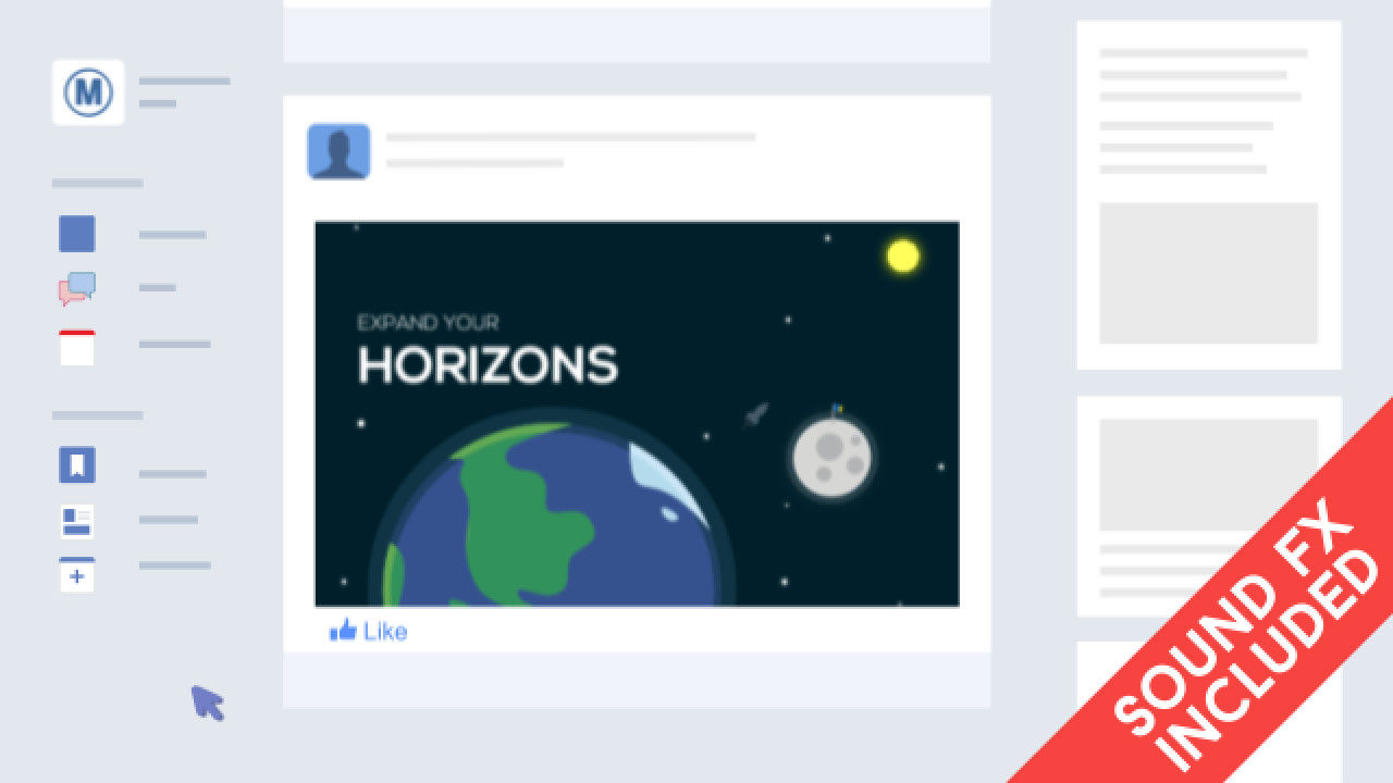 Facebook和Twitter推广素材素材库精选AE模板