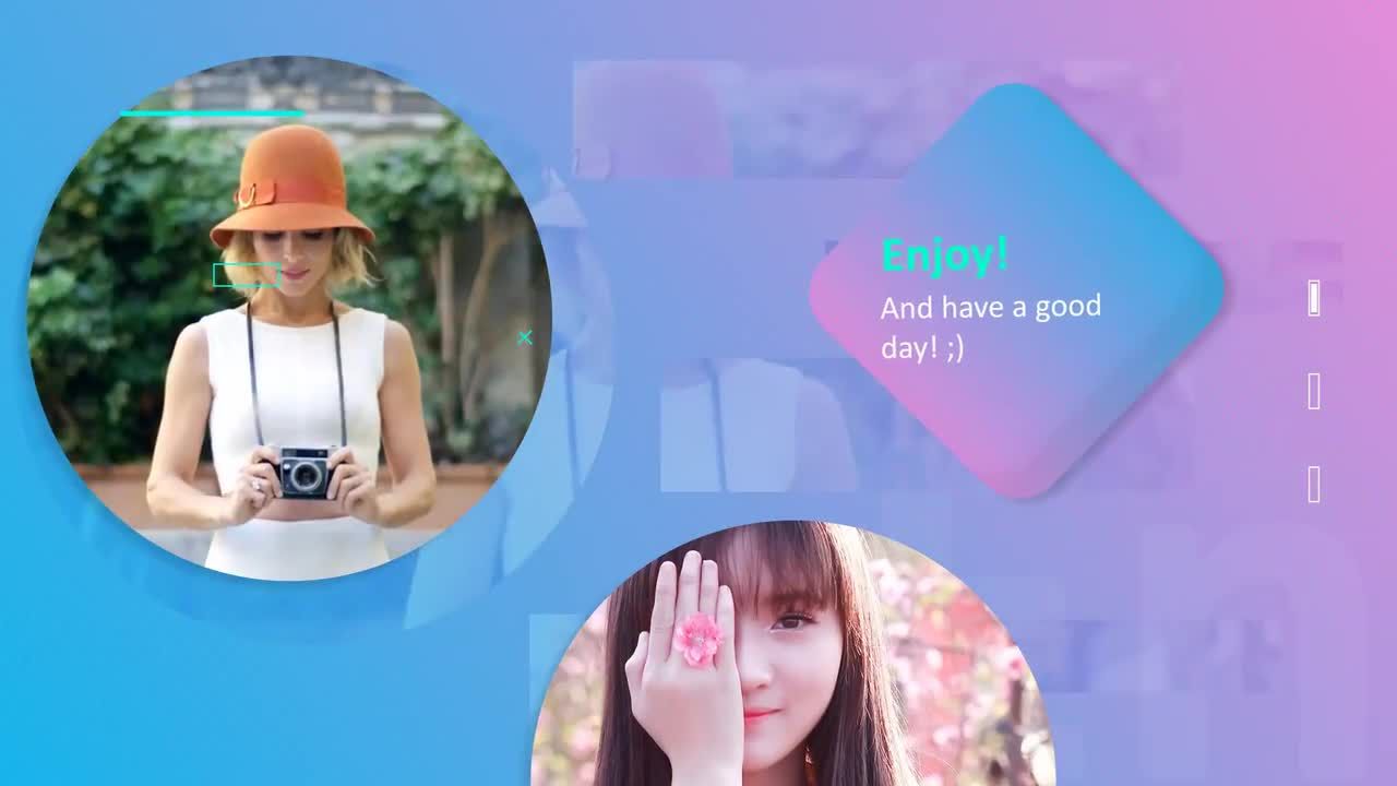 欢快渐变效果的AE幻灯片模板