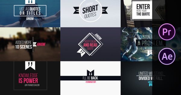 视频短标题字幕特效素材库精选PR模板 Short Quotes