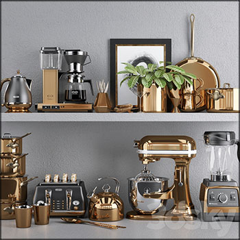 铜质厨房用品厨房电器素材之家精选3D模型