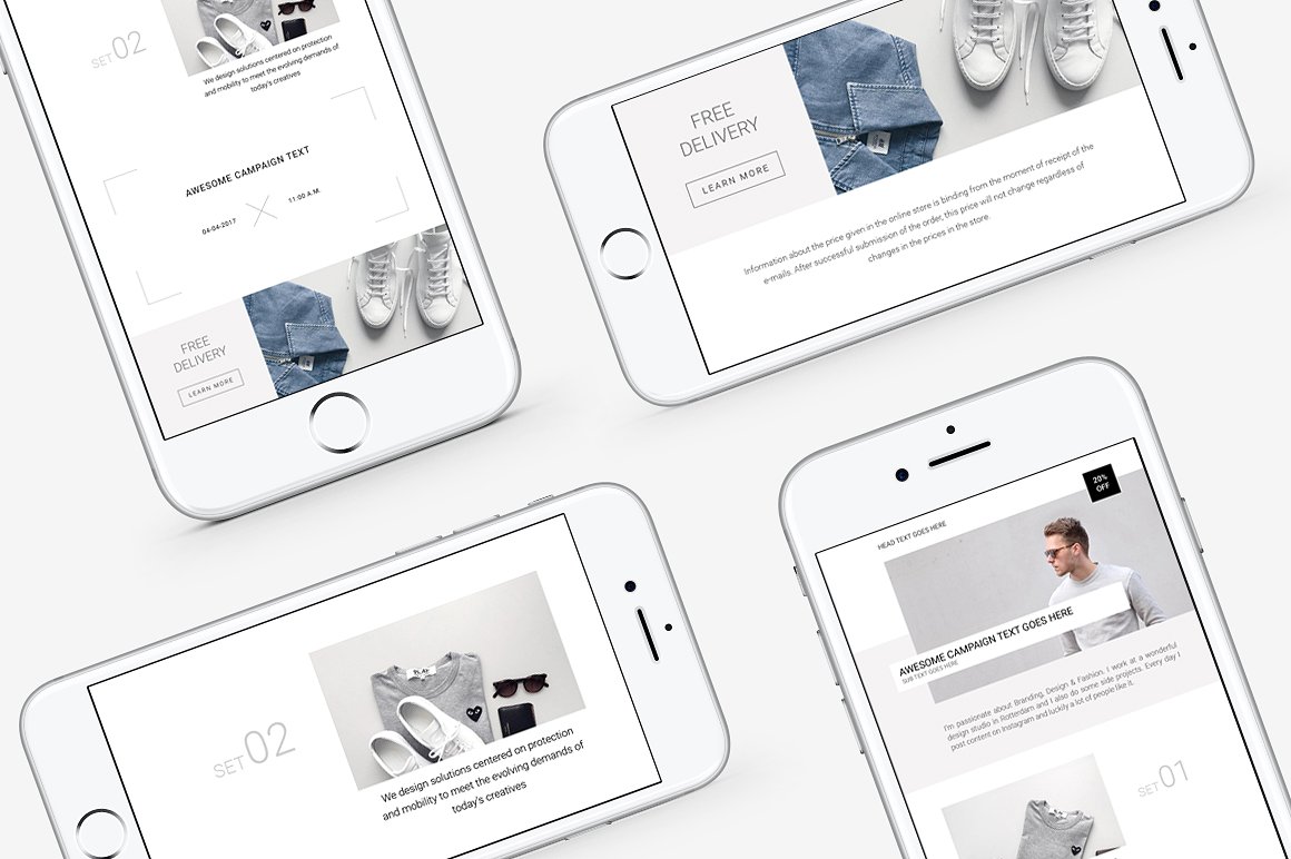 简约 EDM 设计模板 Clean E-newsletter Pack插图(4)