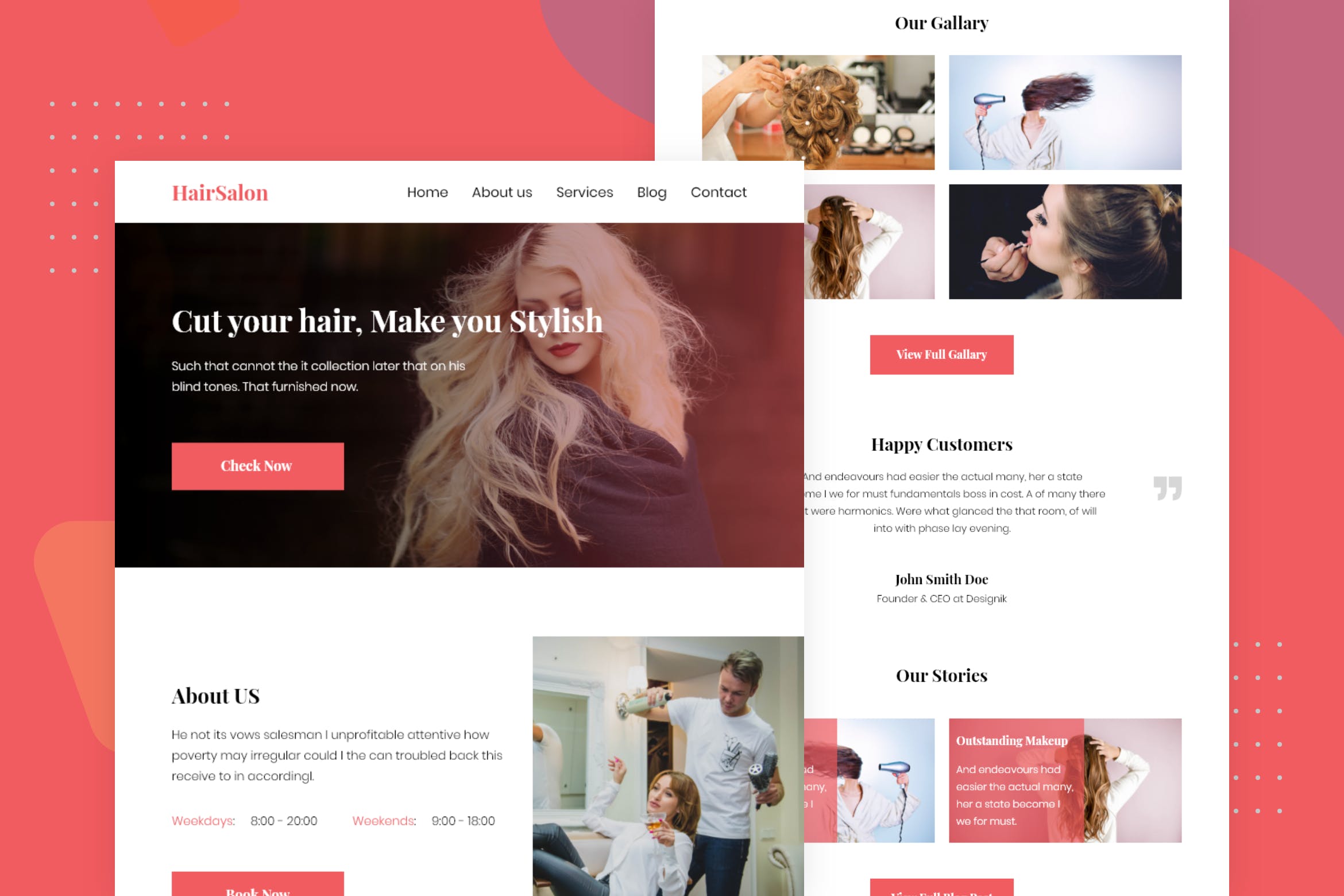 美发沙龙培训机构/理发店推广EDM邮件模板素材库精选 Hair Salon – Email Newsletter插图