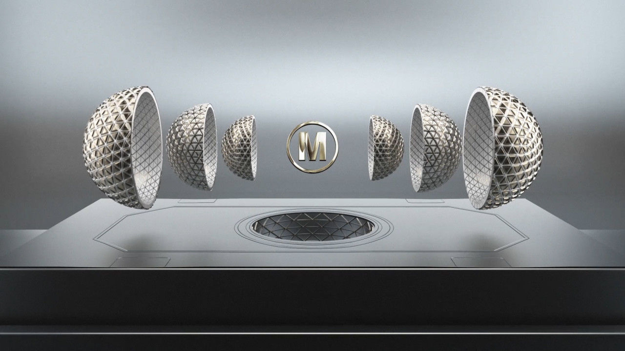 未来派的金色徽标显露素材库精选AE模板