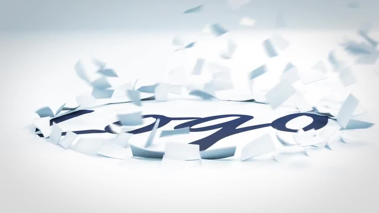 纸片飞舞logo标志2素材库精选AE模板