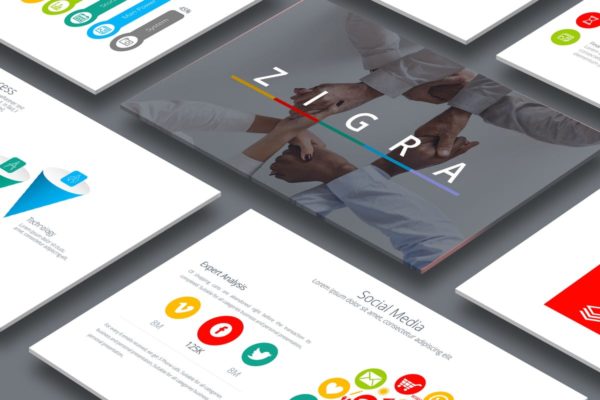 创意项目计划书演示PPT幻灯片模板 ZIGRA Powerpoint Template