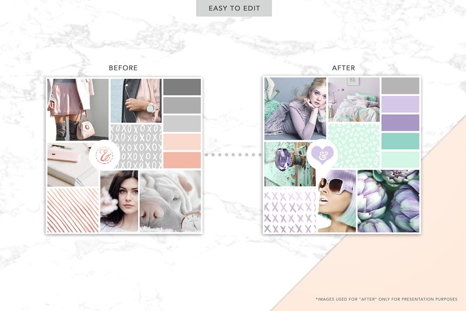 女性化社交媒体贴图模板素材库精选 ROSE GOLD | Social Media Pack 2插图(10)