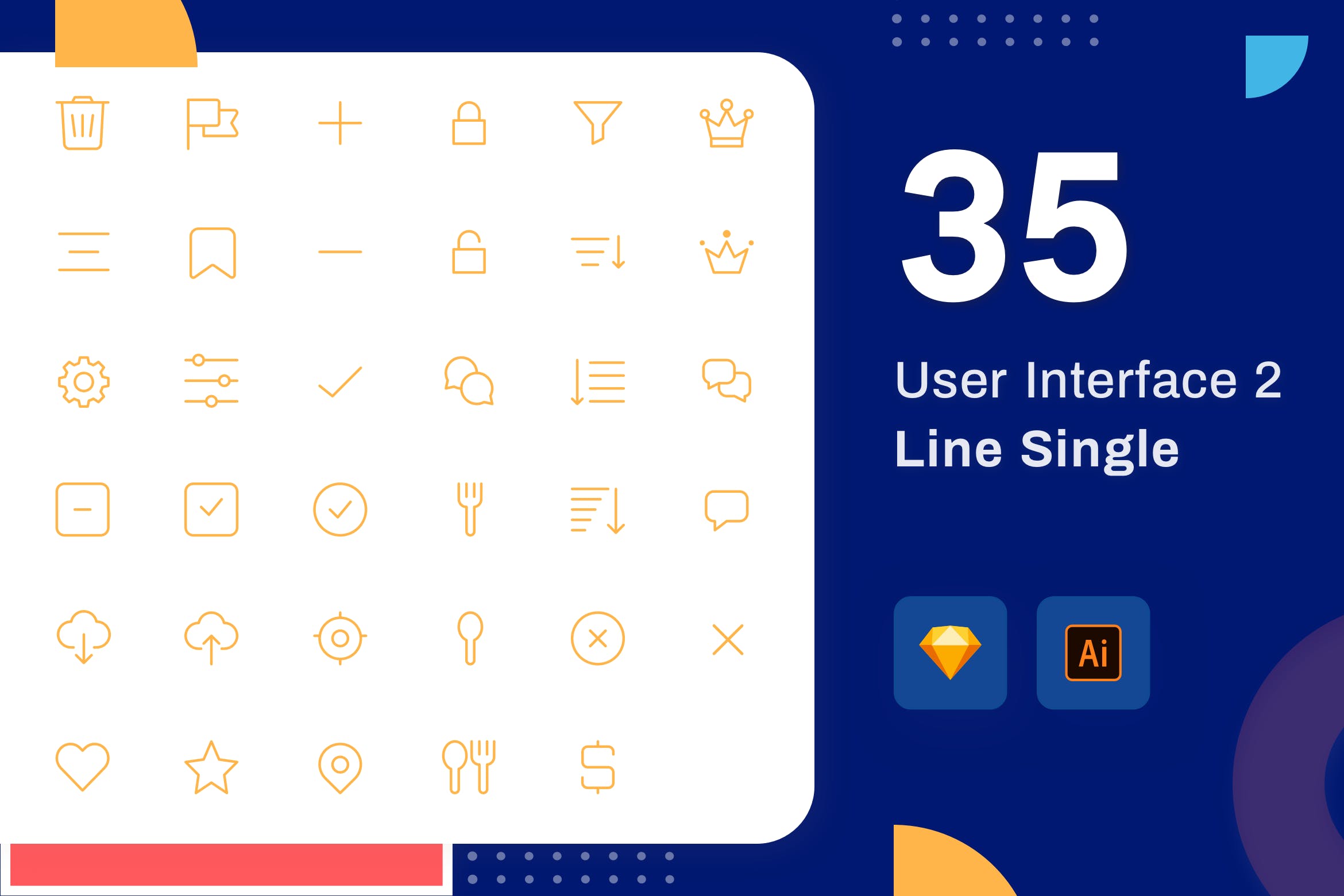 Line Senja图标系列:用户界面设计矢量线性图标1 Line Senja – User Interface 2插图