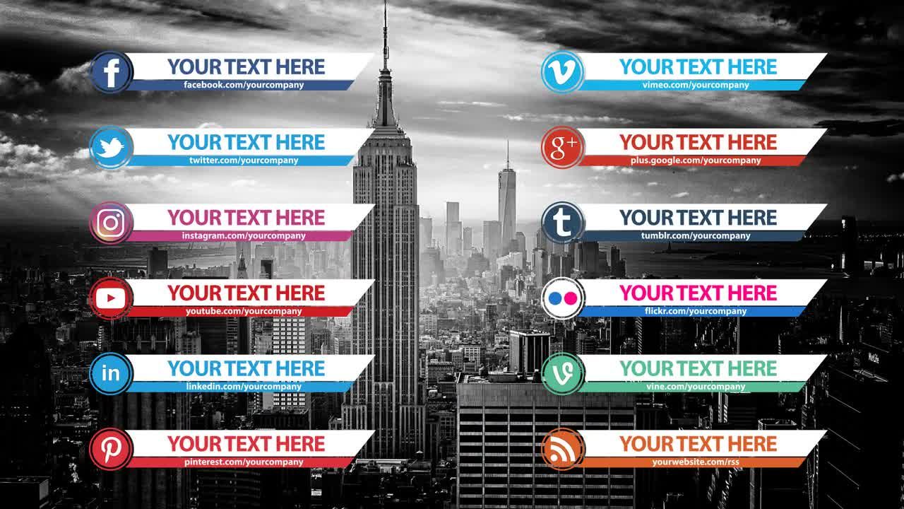 社交媒体简洁字幕展示素材库精选AE模板