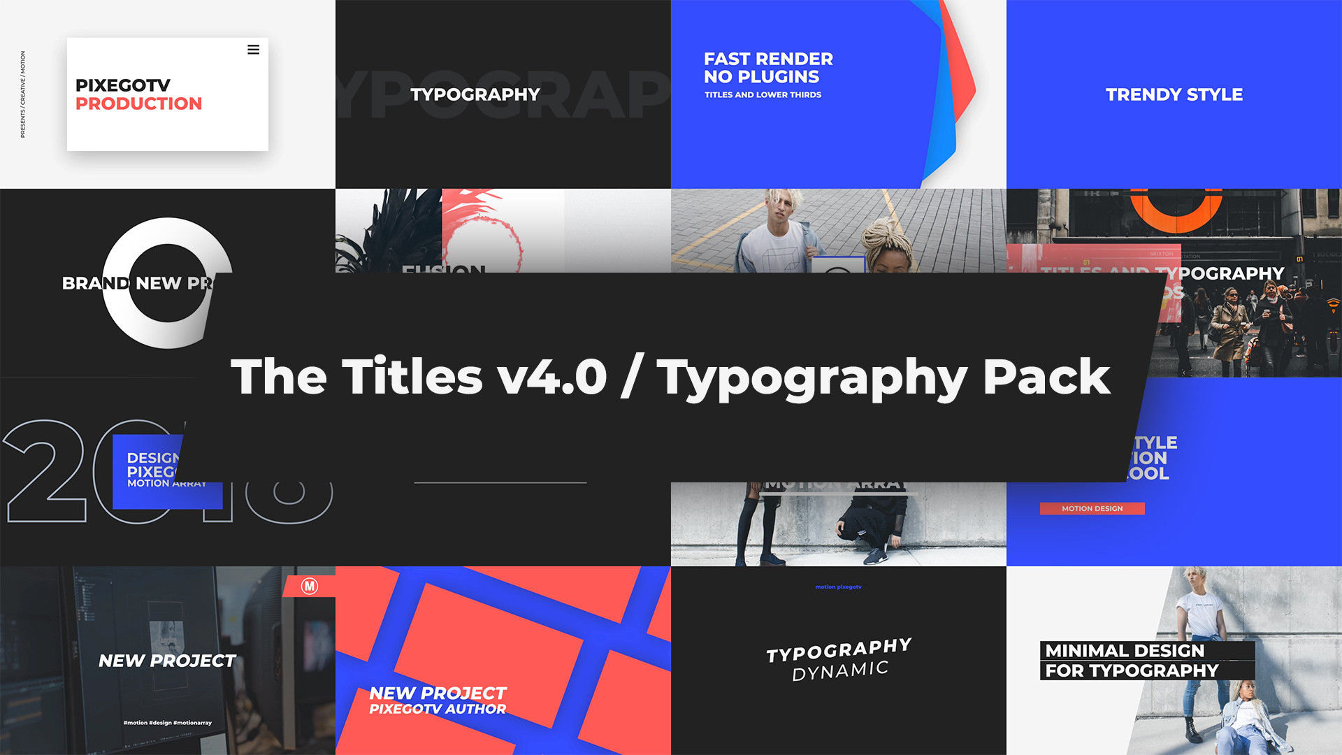 17个多功能的动画排版标题合集素材库推荐PR模板