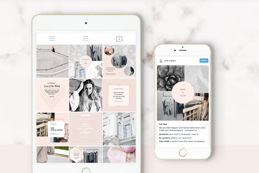 简约时尚风格社交媒体贴图模板素材库精选 Feminine Social Media Templates插图(1)