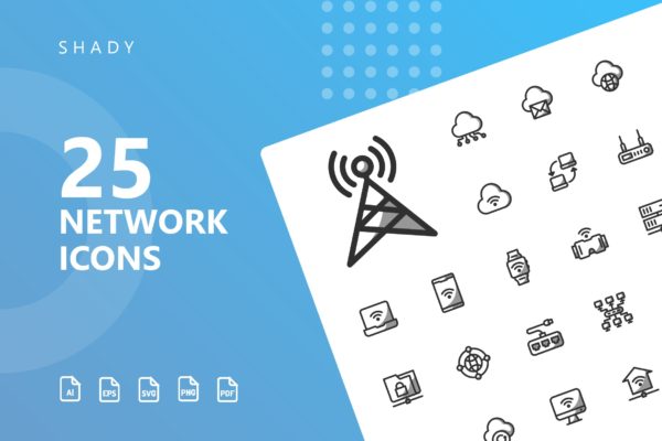 网络科技主题矢量阴影素材库精选图标 Network Shady Icons