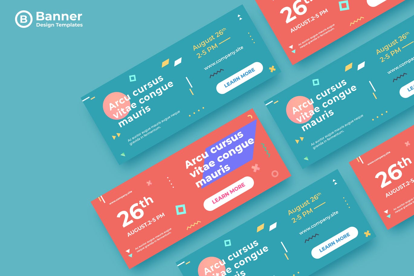 简约的时尚高端新孟菲斯渐变色彩banner海报设计模板-13插图