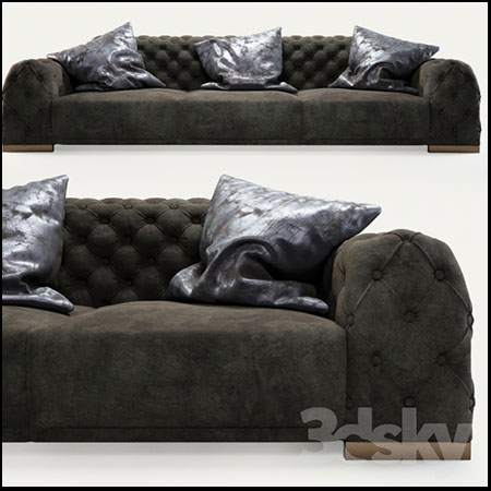 3人座布艺沙发素材之家精选3D模型