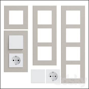 德式墙壁插座和单开面板素材之家精选3D模型