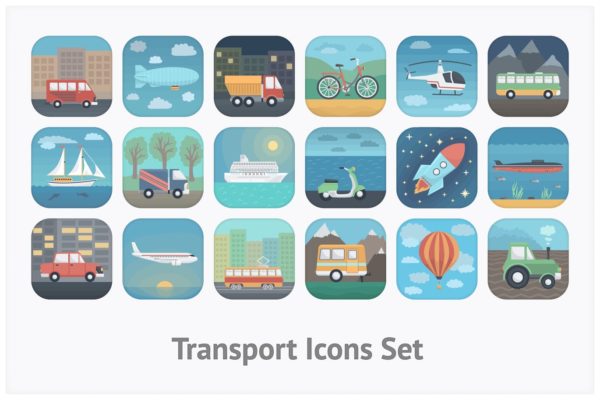 各种交通工具APP应用素材库精选图标 Transport App Icons