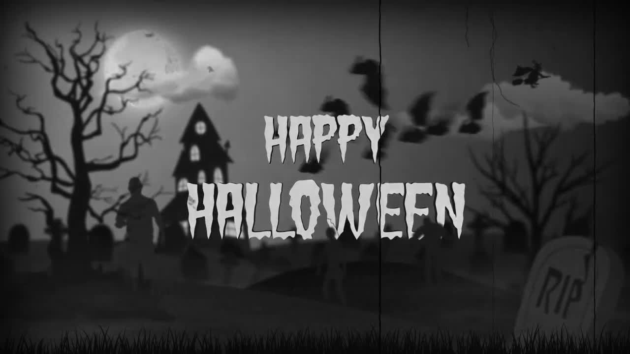 万圣节鬼魂飞舞动态logo展示素材库精选AE模板