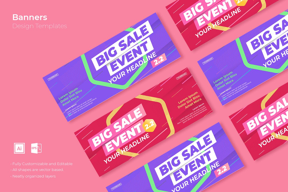 电商促销活动广告Banner图设计模板v29 SRTP Banners Template.29插图