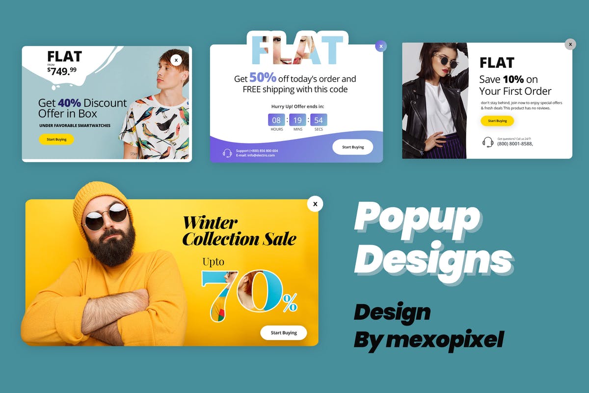 网店商城品牌促销素材库精选广告模板合集 Popup Sales Design Promotion Online Business插图