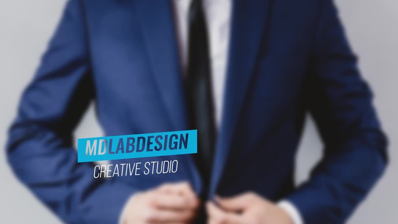 10个干净清新平滑的企业蓝色三分之二标题动画素材库精选AE模板