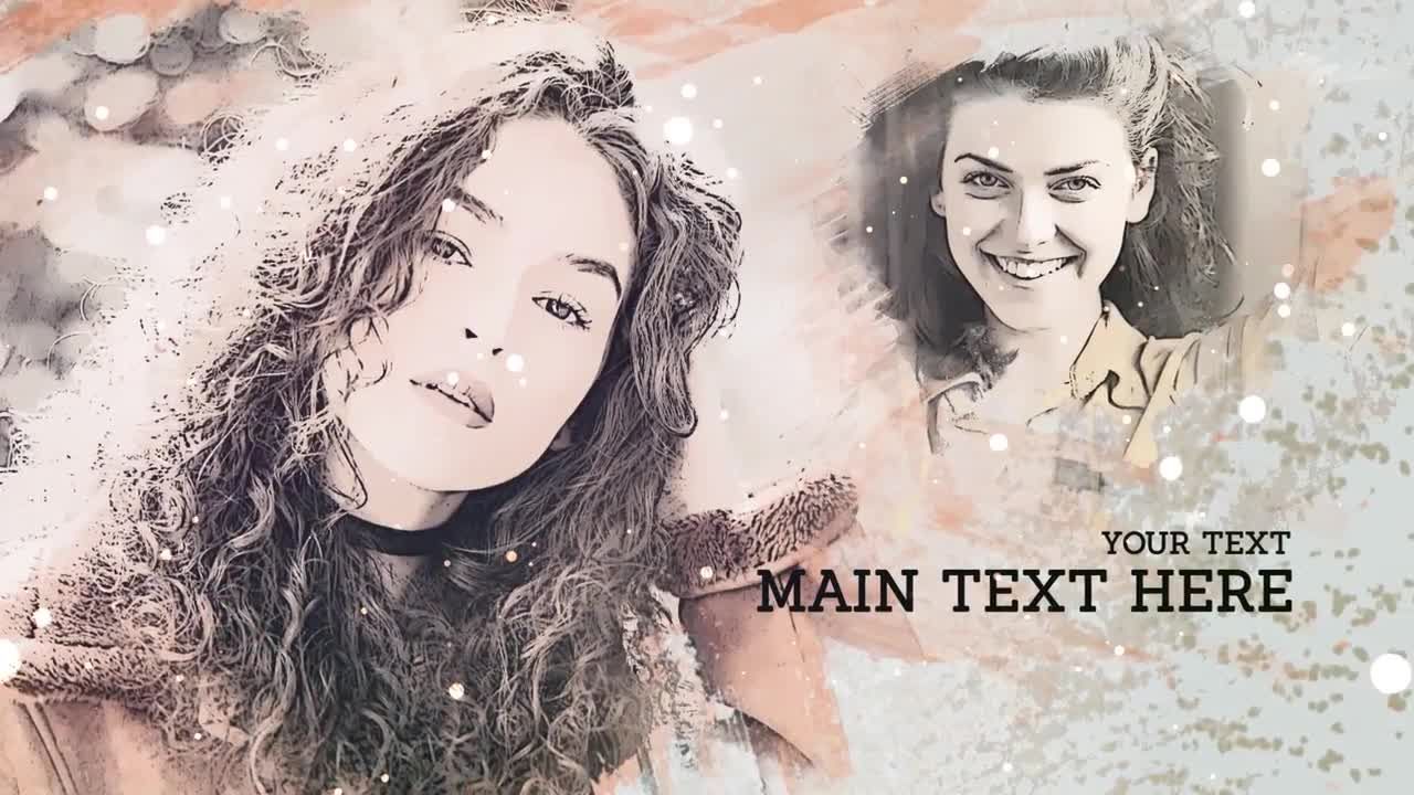 精美的历史画笔幻灯片展示素材库精选AE模板