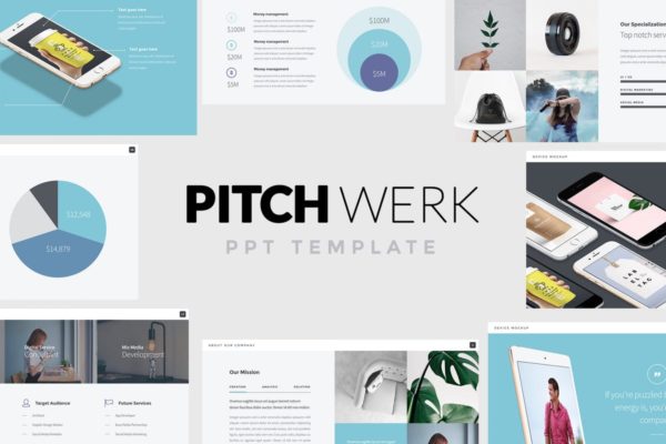 项目融资方案PPT幻灯片模板 Pitch Werk – Elegant Powerpoint Pitch Deck