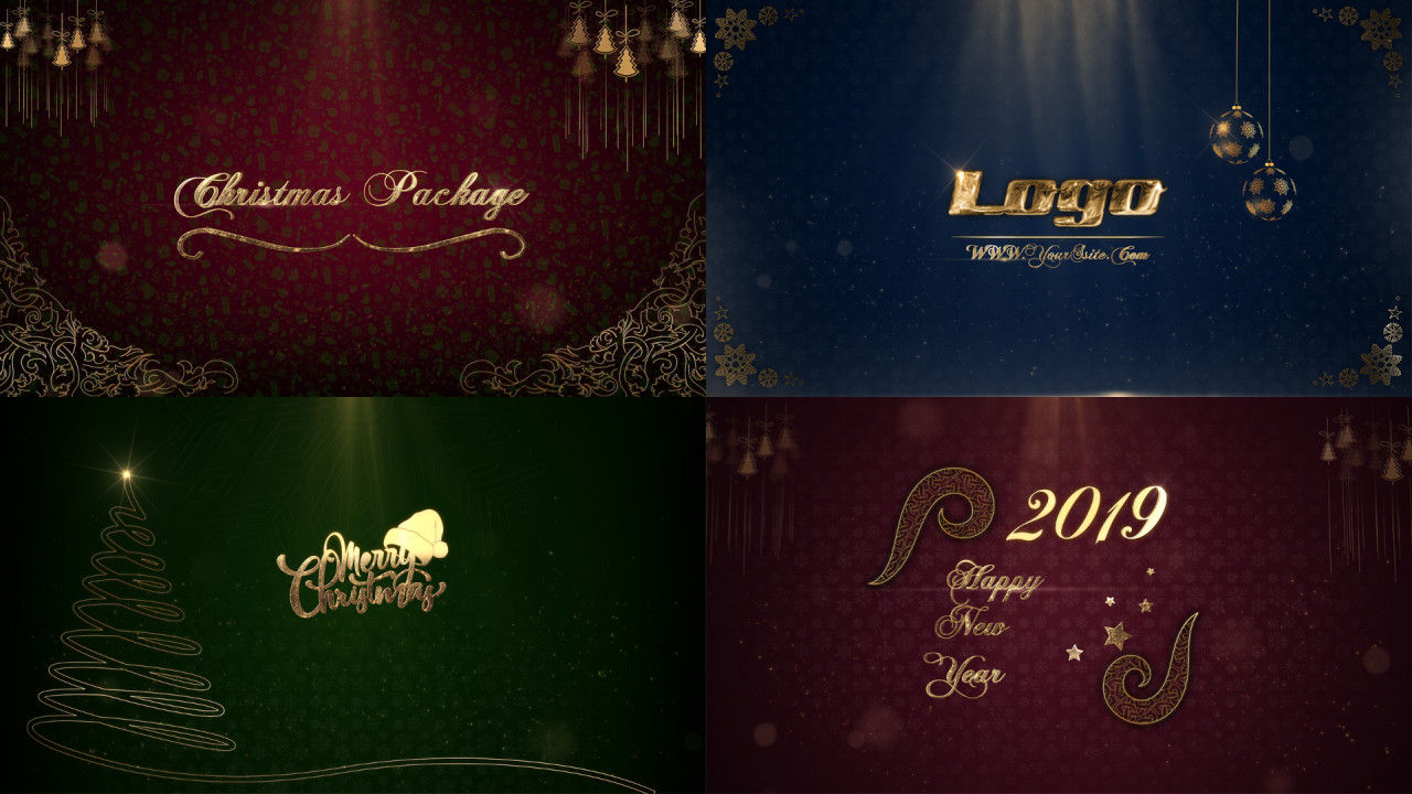 圣诞套餐梦幻徽标显示素材库精选AE模板