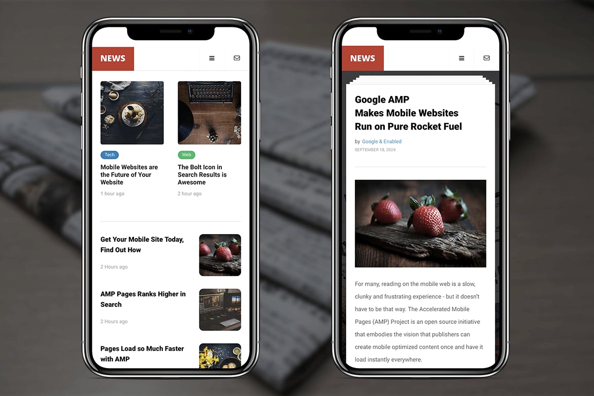 新闻资讯网站谷歌AMP模板素材库精选 AMP News Mobile | Google AMP Mobile News Template插图(2)