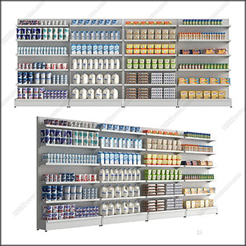 超市牛奶食物商品展示架素材之家精选3D模型