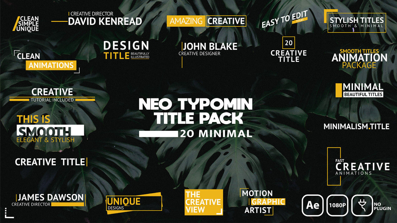 20个现代新类型标题素材库精选AE模板