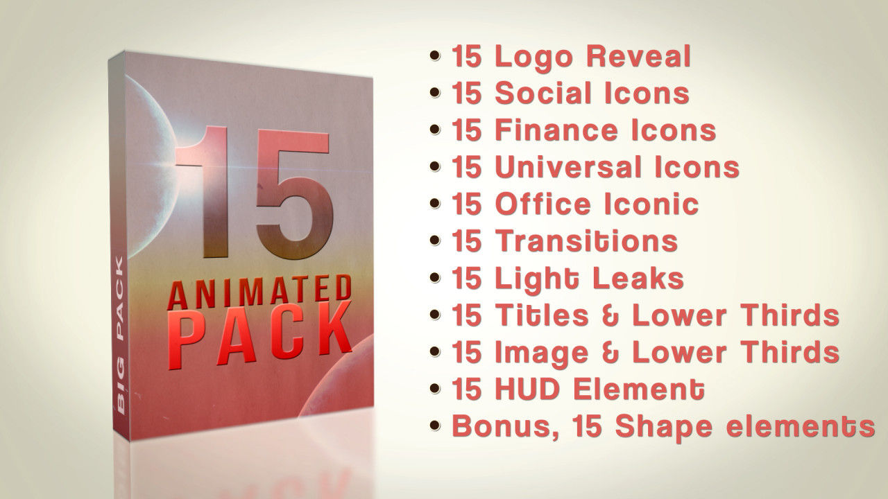 15个炫酷动画视频包素材库精选AE模板