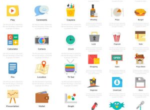 一套完美的扁平化图标下载［PSD、矢量］