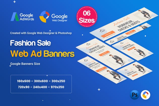 时装服饰促销HTML5横幅广告图片设计模板 Fashion Sale Banners HTML5 D46 Ad – GWD & PSD插图(1)
