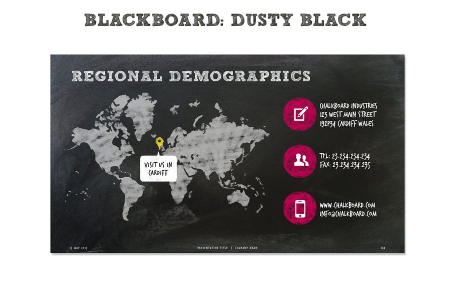 极力推荐:酷黑黑板背景 PPT 幻灯片模板 Chalkboard PPT Presentation Template插图(4)