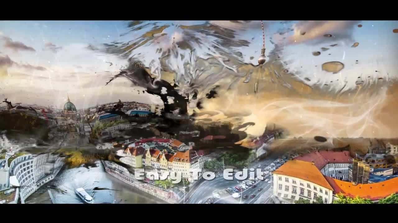 动画墨水效果旅行照片展示素材库精选AE模板