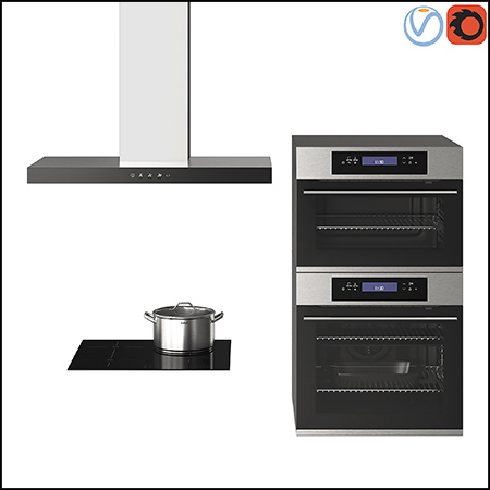 厨房用具油烟机和烤箱等素材之家精选3D模型