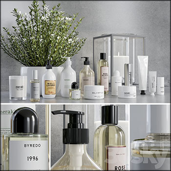 浴室用品洗发水护肤品组合素材之家精选3D模型