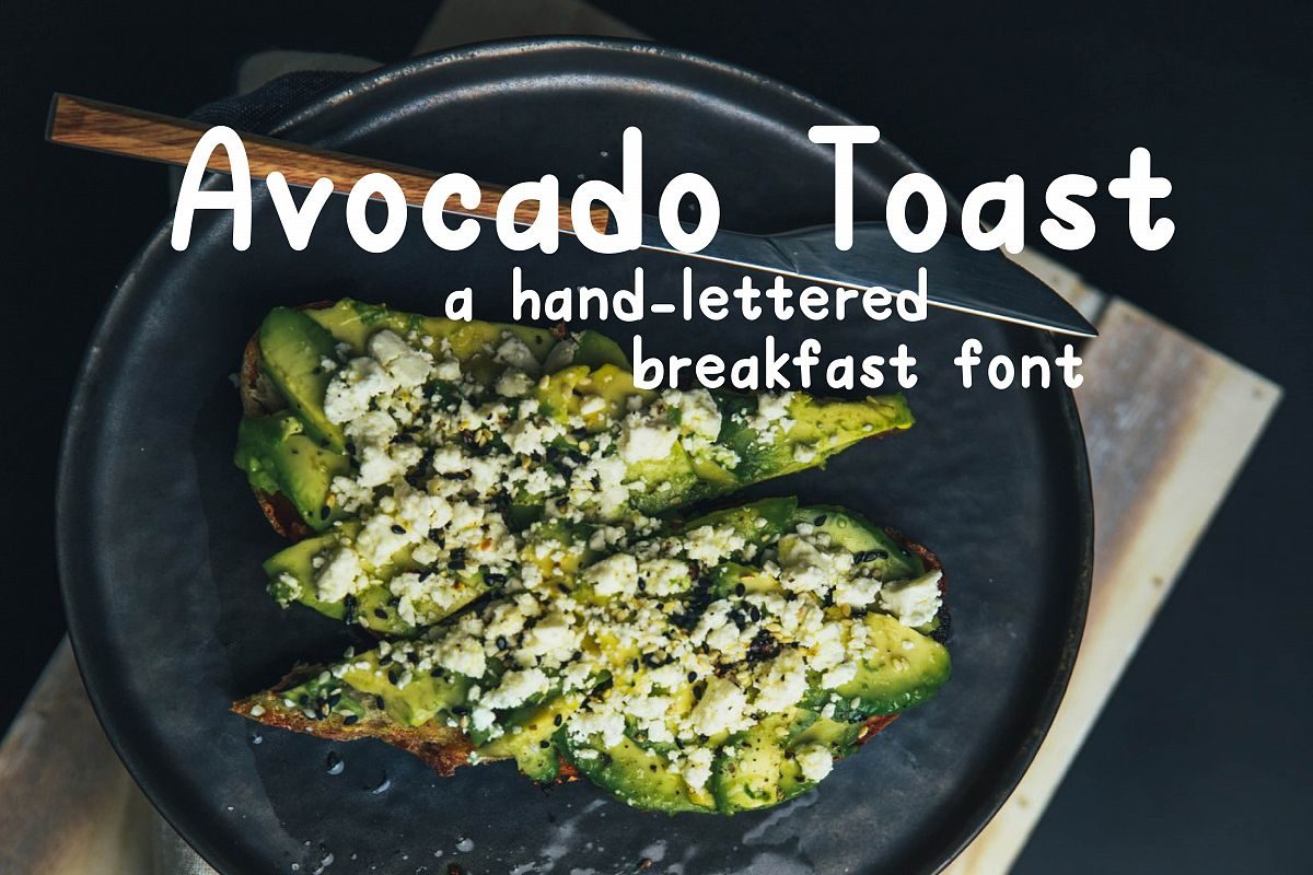 Avocado Toast A Hand-Lettered Breakfast FontRegular Font素材之家精选英文字体