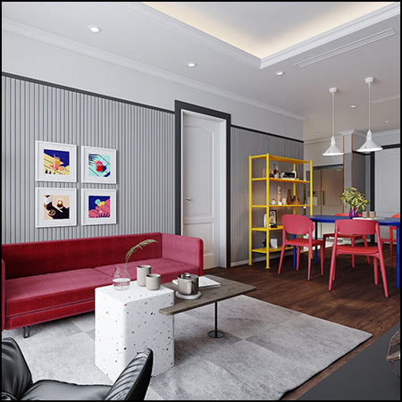 卧室和客厅室内场景素材之家精选3D模型By KienTrungNguyen