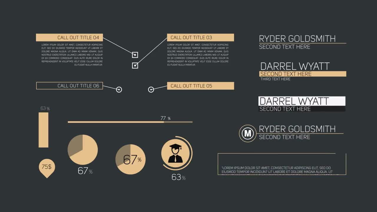 全屏标题文本动画素材库精选AE模板