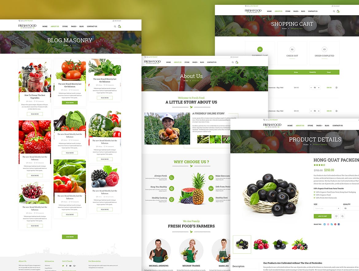 有机食品/蔬果网上商城HTML模板素材库精选下载 Fresh Food – Organic Food/Fruit HTML Template插图(3)