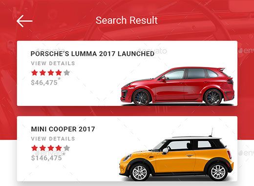 价值500美金的汽车APP应用UI设计模板素材库精选下载[PSD]