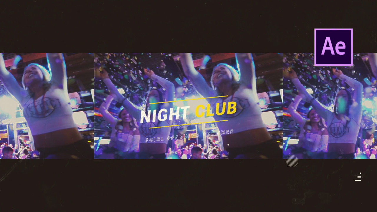 现代文字动画夏日派对素材库精选AE模板