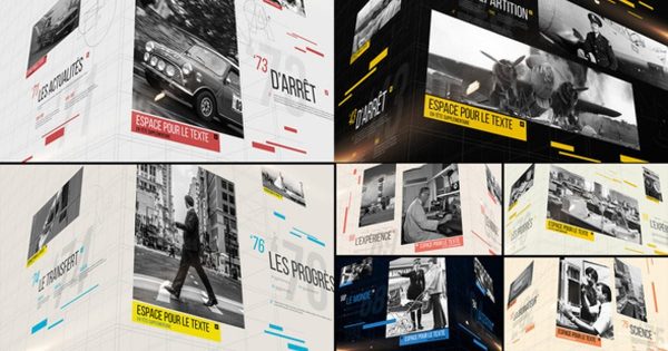 很燃很爆的企业/事件历史照片幻灯片视频素材库精选AE模板 Slideshow Clean 3D