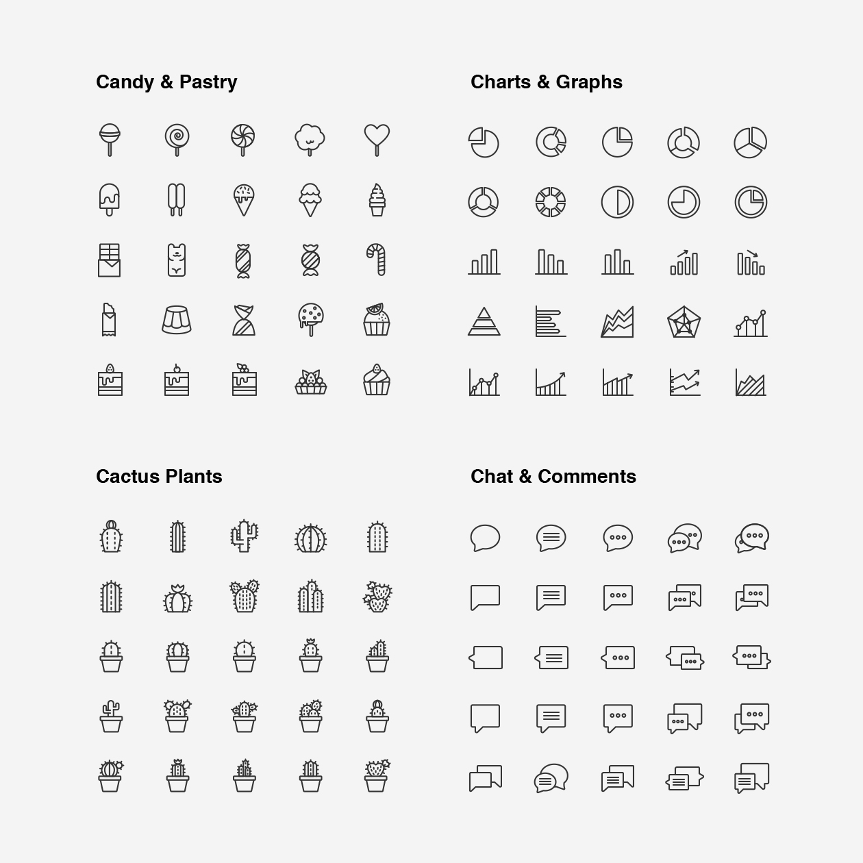 2120枚网站&APP设计师必备的矢量线性素材库精选图标集 Ultimate Icons Growing Pack插图(1)