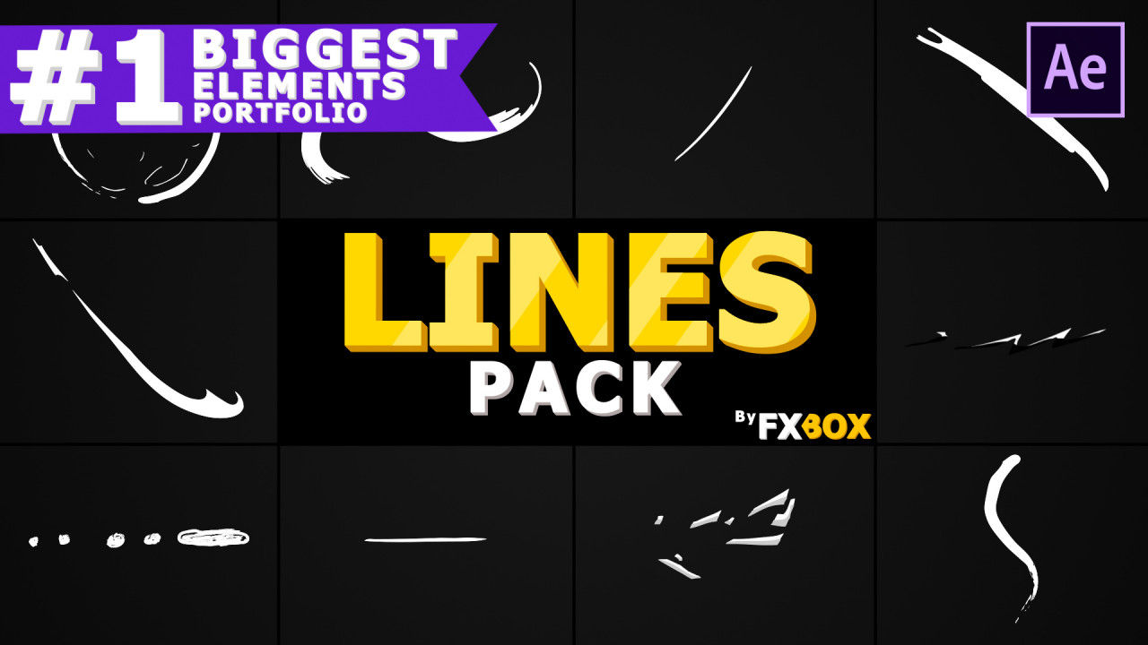 10个酷炫的外观的形状线素材库精选AE模板